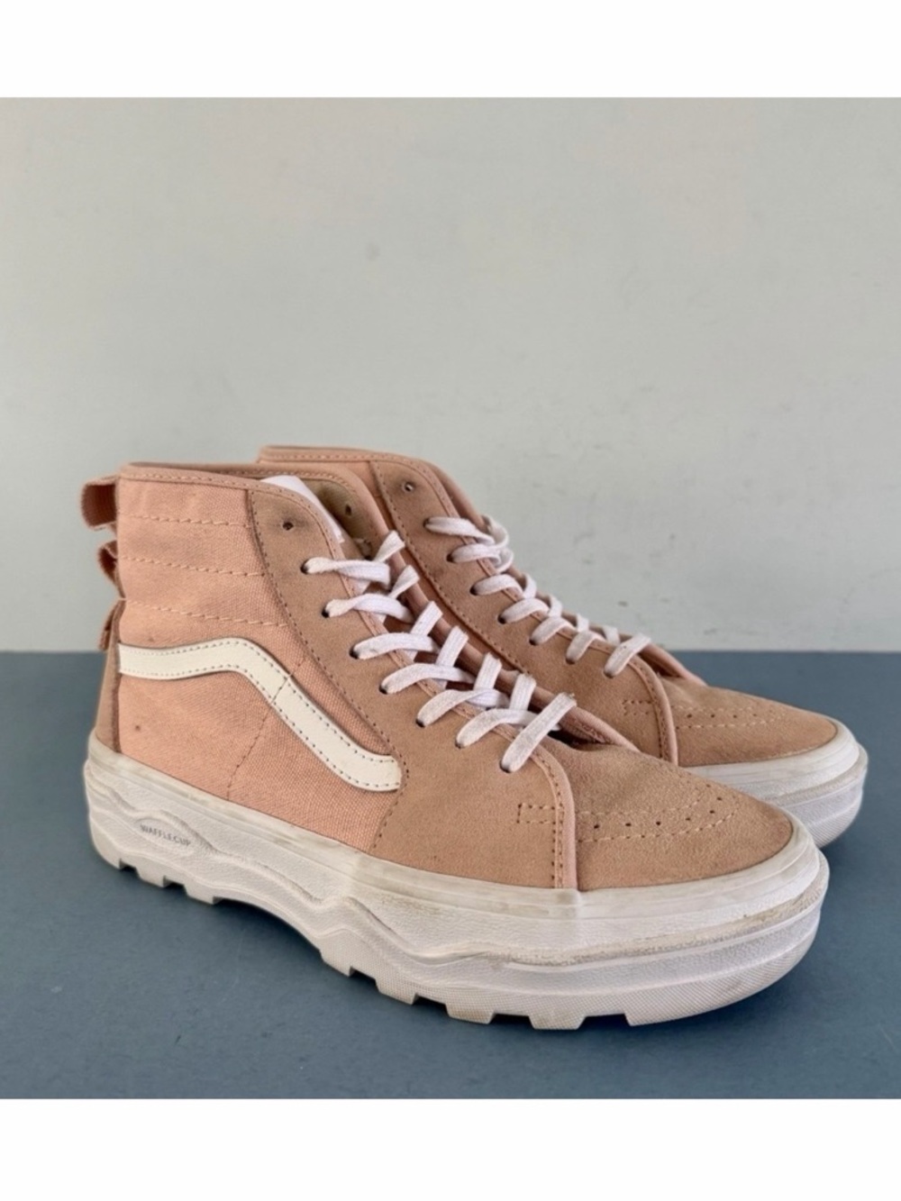 Vans Sentry Sk8-Hi Dusty Rose Pink Suede Canvas Platform Lug Sole Sneakers